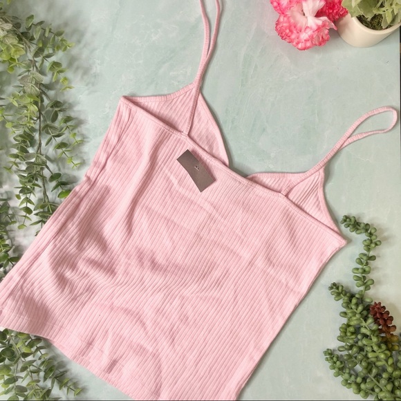 NWT TOPSHOP Ribbed Ruched Front Tank Top Cropped - Picture 4 of 4